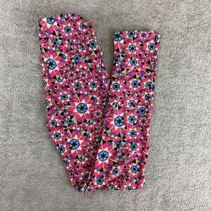 LuLaRoe OS Floral Abstract Leggings EUC